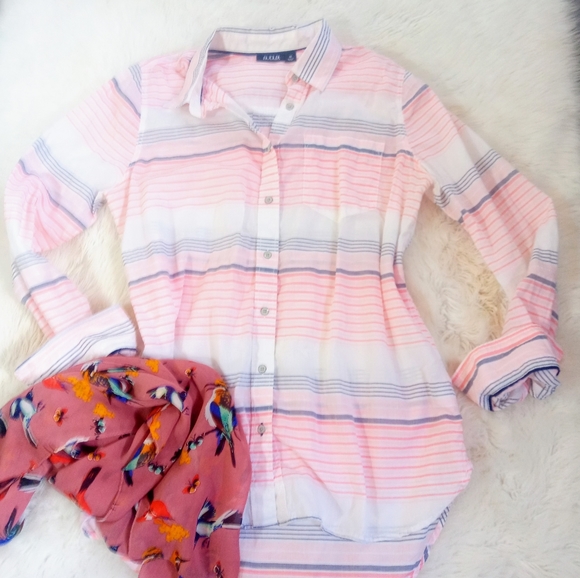 HP🛍️A.N.A A New Approach pink size medium gently worn lightweight button down - Picture 11 of 16